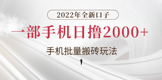【副业项目3146期】2022年全新搬砖项目，手机批量搬运玩法，一部手机日撸1000+-繁星副业