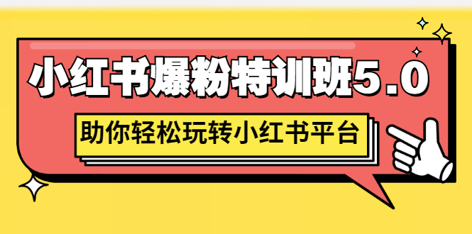 【副业项目3154期】小红书爆粉特训班5.0，助你轻松玩转小红书平台价值1380元-繁星副业