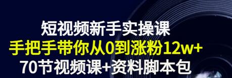 【副业项目3562期】短视频新手实操课：新手做短视频的整个步骤，手把手带你从0到涨粉12w+-繁星副业