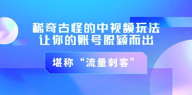 【副业项目3652期】稀奇古怪的中视频玩法，让你的账号脱颖而出，堪称“流量刺客”（图文+视频)-繁星副业