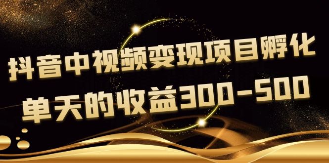 【副业项目4157期】黄岛主《抖音中视频变现项目孵化》单天的收益300-500 操作简单粗暴-繁星副业