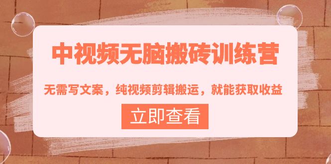 【副业项目4219期】中视频无脑搬砖项目：无需写文案，纯视频剪辑搬运，就能获取收益！-繁星副业