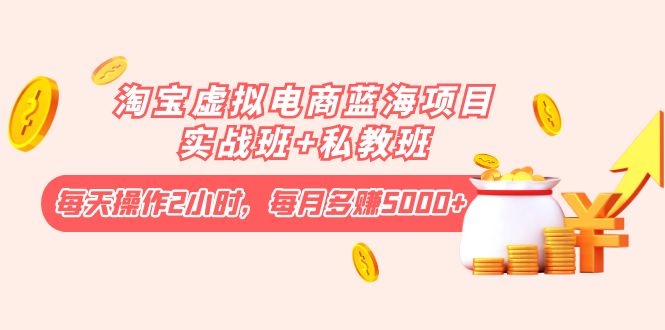 【副业项目4366期】淘宝虚拟电商蓝海项目实战班+私教班：每天操作2小时，每月多赚5000+-繁星副业