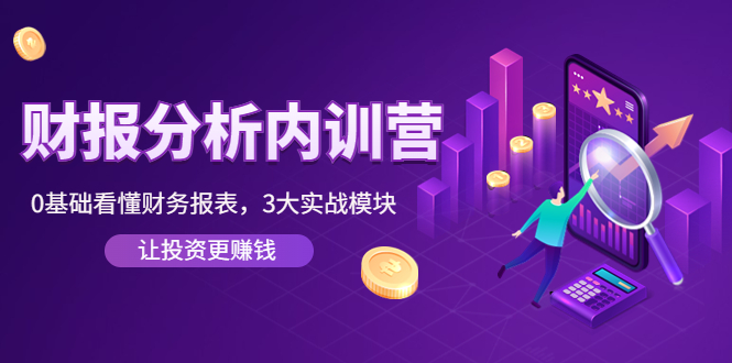 【副业项目4401期】《财报分析内训营》0基础看懂财务报表，3大应用实战模块，让投资更赚钱-繁星副业