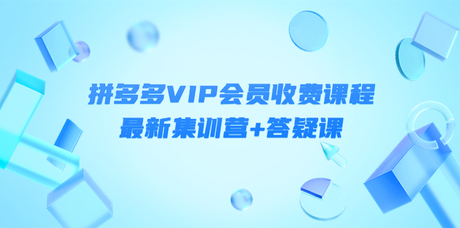 【副业项目4426期】某社群·拼多多VIP会员收费课程，最新集训营+答疑课-价值3299元-繁星副业
