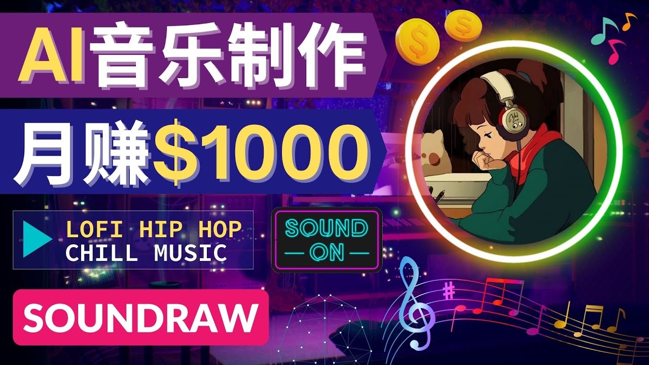 【副业项目4535期】无需任何音乐基础： 使用AI软件制作Lofi Hip Hop Chill Music 月赚1000美元-繁星副业