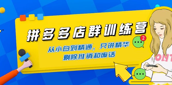 【副业项目4593期】98K电商学院·拼多多店群培训课，0基础也能学，从入门到精通-价值2499元-繁星副业