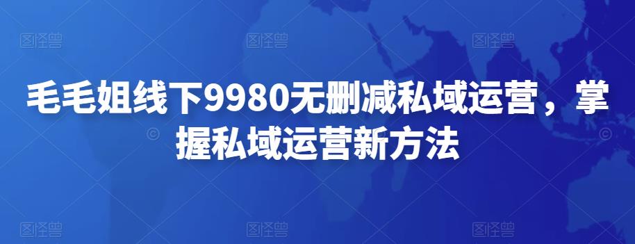 【副业项目4650期】毛毛姐线下9980无删减私域运营，掌握私域运营新方法-繁星副业