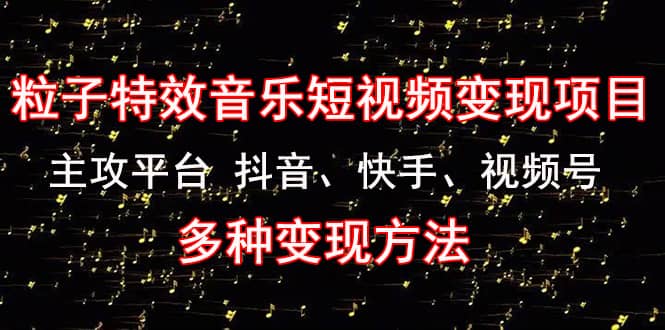 【副业项目4821期】《粒子特效音乐短视频变现项目》主攻平台 抖音、快手、视频号 多种变现方法-繁星副业