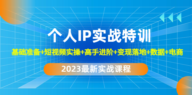 【副业项目4959期】2023个人IP实战特训：基础准备+短视频实操+高手进阶+变现落地+数据+电商-繁星副业