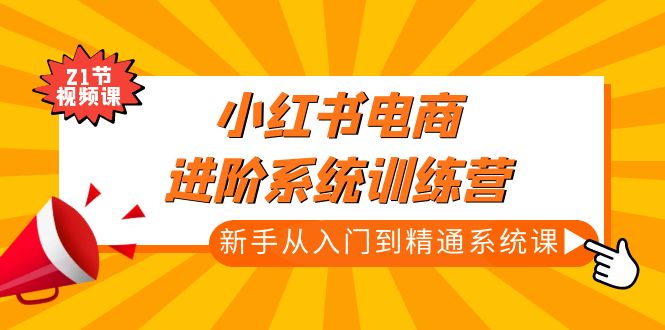 【副业项目5146期】小红书电商进阶系统训练营：新手从入门到精通系统课（21节视频课）-繁星副业
