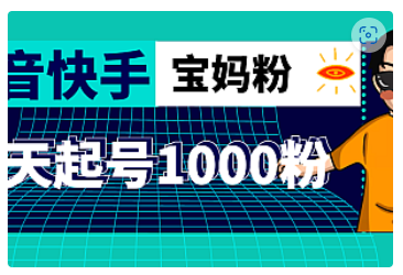 【副业项目5035期】抖音快手三天起号涨粉1000宝妈粉丝的核心方法【详细玩法教程】-繁星副业