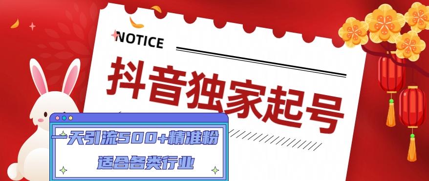【副业项目5106期】抖音独家起号，一天引流500+精准粉，适合各类行业（9节视频课）-繁星副业