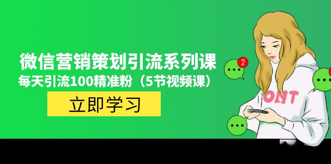 【副业项目5143期】价值百万的微信营销策划引流系列课，每天引流100精准粉（5节视频课）-繁星副业