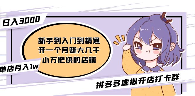 【副业项目5173期】拼多多虚拟开店打卡群：新手到入门到精通（昨日群里有小伙伴日入3000+）-繁星副业
