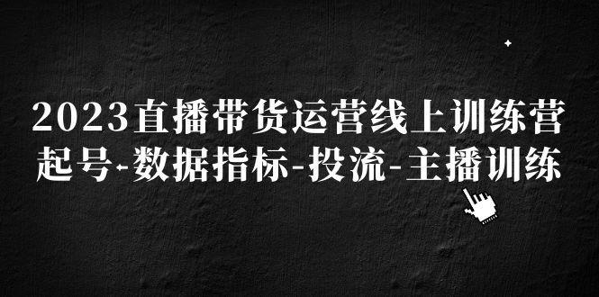 【副业项目5282期】2023直播带货运营线上训练营，起号-数据指标-投流-主播训练-繁星副业