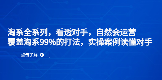 【副业项目5366期】淘系全系列，看透对手，自然会运营，覆盖淘系99%·打法，实操案例读懂对手-繁星副业