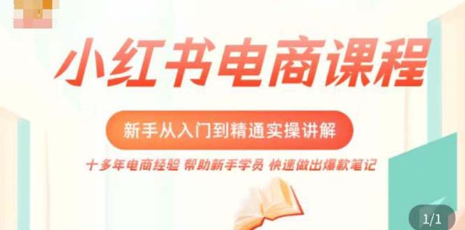 【副业项目5223期】小红书电商新手入门到精通实操课，从入门到精通做爆款笔记，开店运营-繁星副业