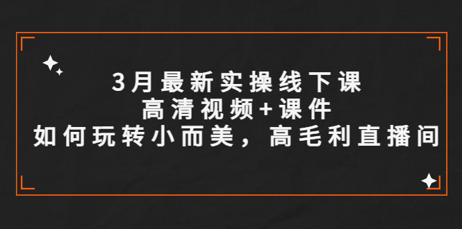 【副业项目5675期】3月最新实操线下课高清视频+课件，如何玩转小而美，高毛利直播间-繁星副业