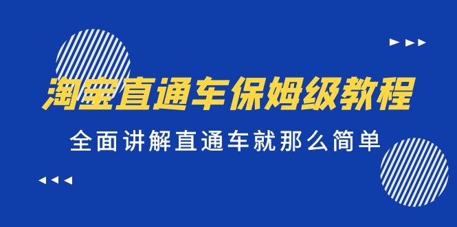 【副业项目5451期】淘宝直通车保姆级教程，全面讲解直通车就那么简单！-繁星副业