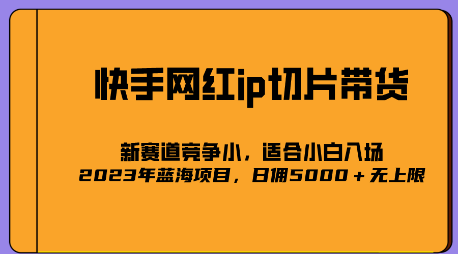 【副业项目5464期】2023爆火的快手网红IP切片，号称日佣5000＋的蓝海项目，二驴的独家授权-繁星副业