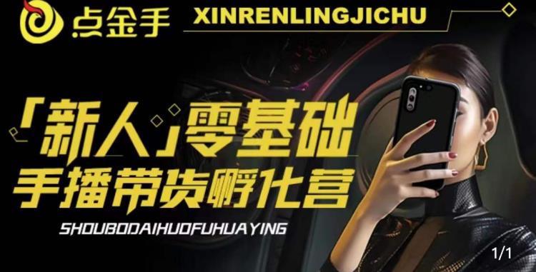 【副业项目6097期】2023点金手·新人零基础手播带货孵化营：账号运营篇+主播话术篇+数据流量篇等-繁星副业
