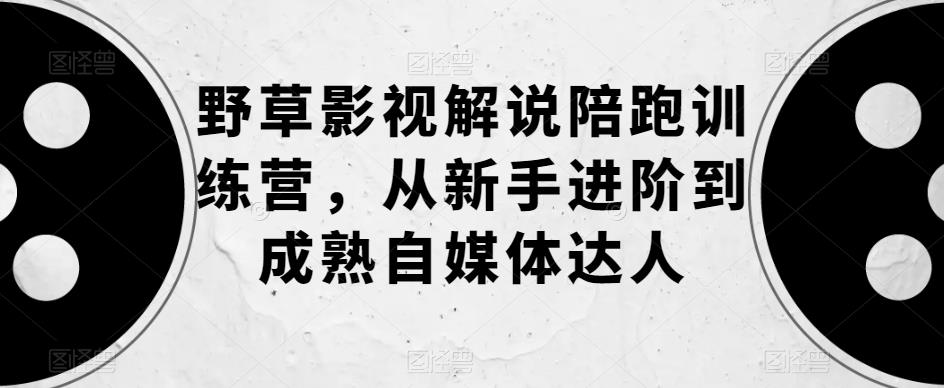 【副业项目6152期】野草影视解说陪跑训练营，从新手进阶到成熟自媒体达人-繁星副业