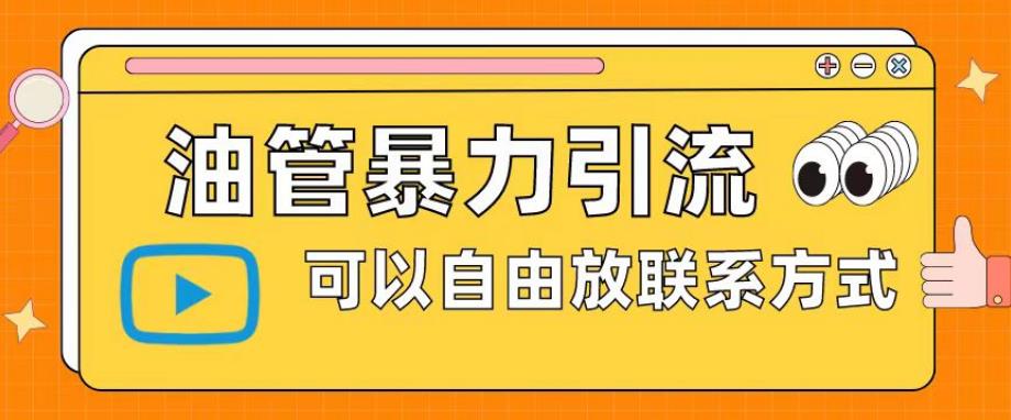 【副业项目6166期】油管暴力引流，可以自由放联系方式【揭秘】-繁星副业