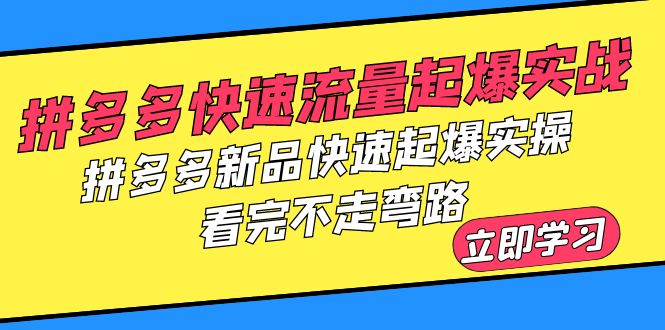 【副业项目6310期】拼多多-快速流量起爆实战，拼多多新品快速起爆实操，看完不走弯路-繁星副业