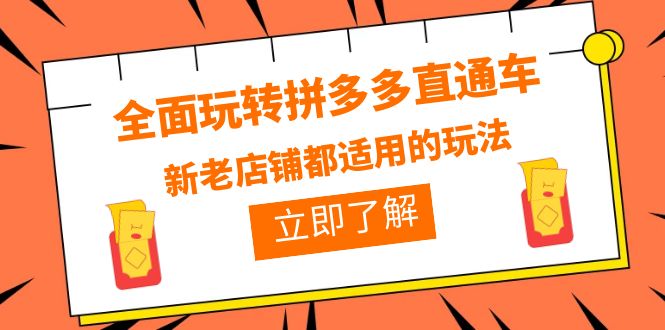 【副业项目6359期】全面玩转拼多多直通车，新老店铺都适用的玩法（12节精华课）-繁星副业