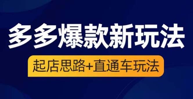 【副业项目6039期】2023拼多多爆款·新玩法：起店思路+直通车玩法（3节精华课）-繁星副业
