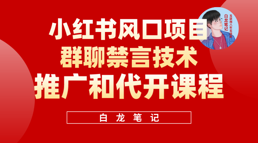 【副业项目5991期】小红书风口项目日入300+，小红书群聊禁言技术代开项目，适合新手操作-繁星副业