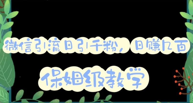 【副业项目6091期】微信互推圈半自动引流方案，矩阵操作日引千人思路【详细视频教程】-繁星副业