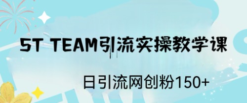 【副业项目6745期】ST TEAM引流实操课，日引流网创粉100+-繁星副业