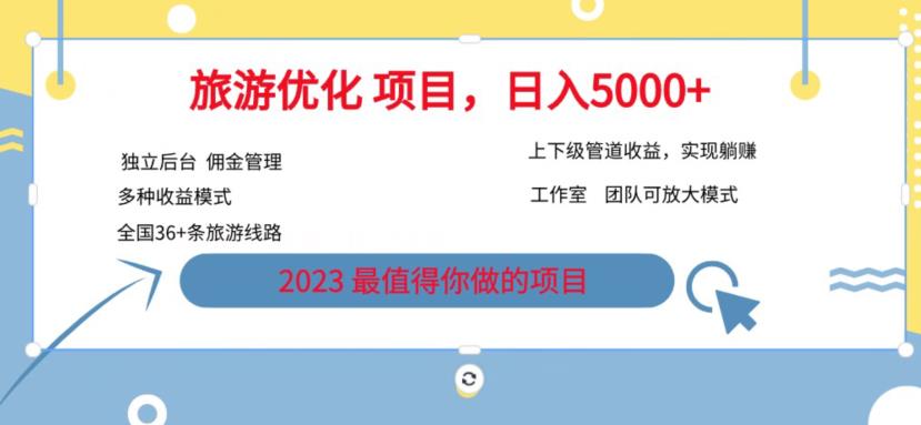 【副业项目6884期】旅游项目最新模式，独立后台+全国35+线路，日入5000+【揭秘】-繁星副业