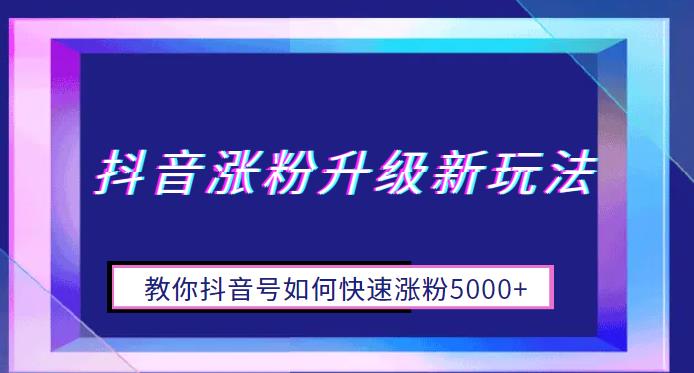 【副业项目6678期】抖音涨粉升级新玩法，教你抖音号如何快速涨粉5000+【揭秘】-繁星副业