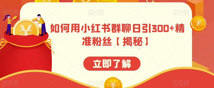 【副业项目6389期】如何用小红书群聊日引300+精准粉丝【揭秘】-繁星副业