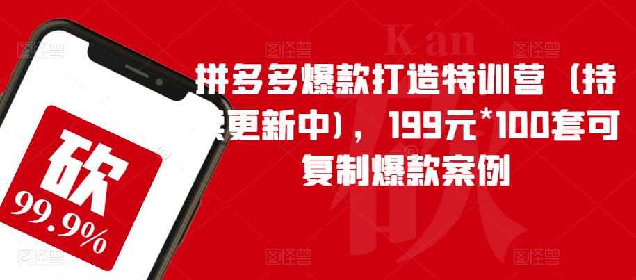 【副业项目6391期】拼多多爆款打造特训营（持续更新中)，199元*100套可复制爆款案例-繁星副业