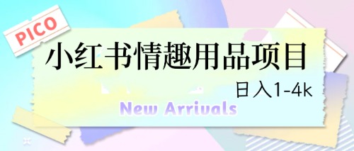 【副业项目6712期】最新小红书情趣用品项目，日入1-4k-繁星副业