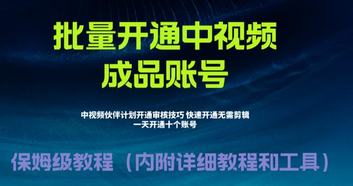 【副业项目6718期】外面收费1980暴力开通中视频计划教程，附 快速通过中视频伙伴计划的办法-繁星副业