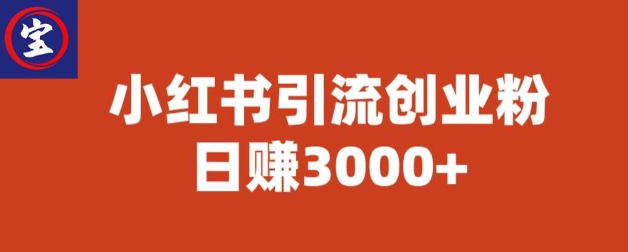 【副业项目6676期】宝哥小红书引流创业粉，日赚3000+【揭秘】-繁星副业