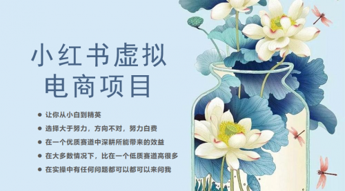 【副业项目6786期】小红书虚拟电商从0到1，让你从小白到精英（20节实操课程）-繁星副业