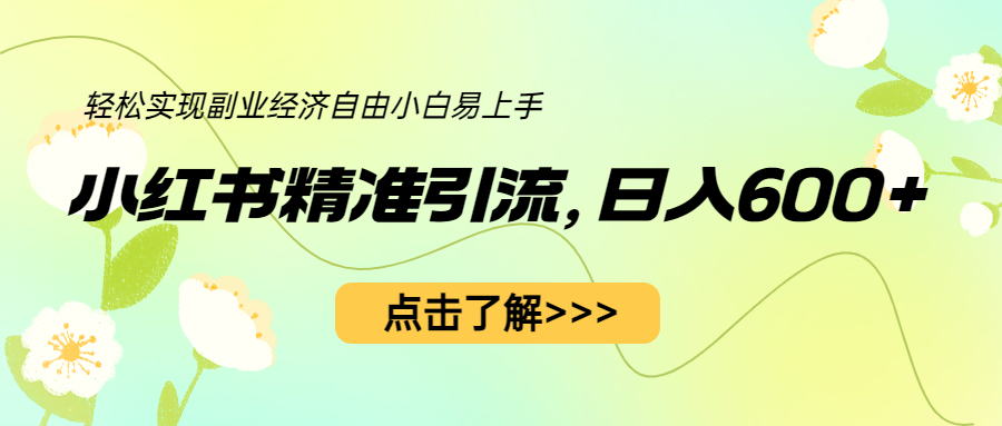 【副业项目6650期】小红书精准引流，小白日入600+，轻松实现副业经济自由（教程+1153G资源）-繁星副业