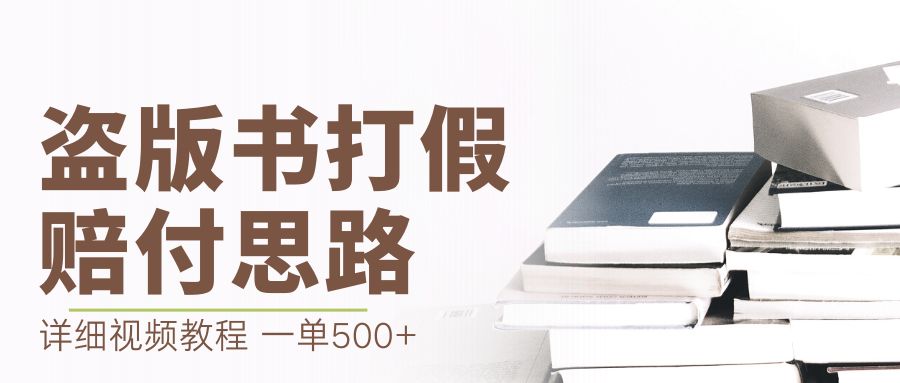 【副业项目6978期】最新盗版书赔付打假项目，一单利润500+【详细玩法视频教程】-繁星副业