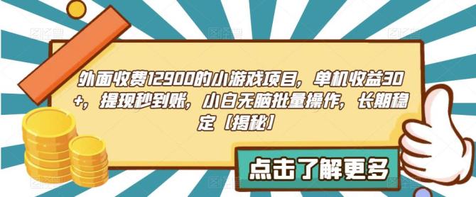 【副业项目6934期】收费12900的小游戏项目，单机收益30+，独家养号方法-繁星副业