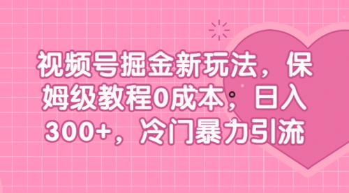 【副业项目7045期】视频号掘金新玩法，保姆级教程0成本，日入300+，冷门暴力引流-繁星副业