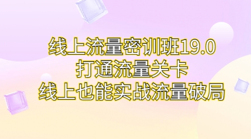 【副业项目7131期】线上流量密训班19.0，打通流量关卡，线上也能实战流量破局-繁星副业