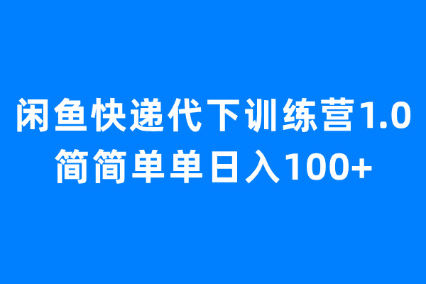 【副业项目6954期】闲鱼快递代下训练营1.0，简简单单日入100+-繁星副业