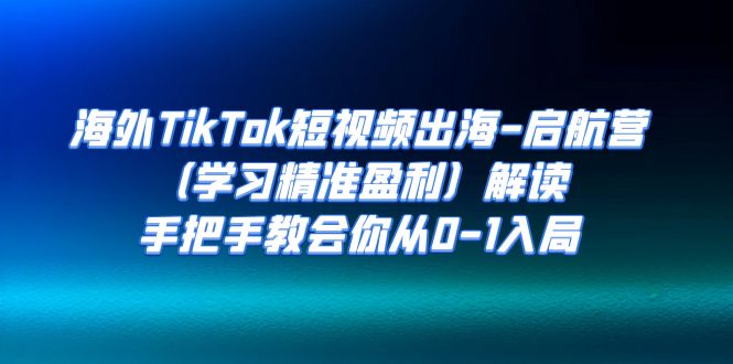 【副业项目7331期】海外TikTok短视频出海-启航营（学习精准盈利）解读，手把手教会你从0-1入局-繁星副业