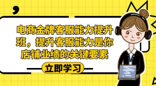 【副业项目7185期】电商-金牌客服能力-提升班，提升客服能力是你店铺业绩的关键要素！-繁星副业